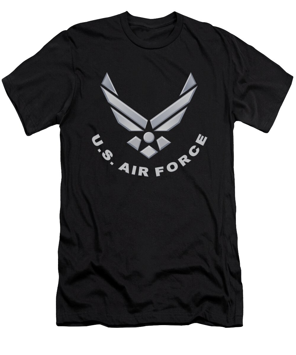 Air Force T-Shirt featuring the digital art Air Force - Logo by Brand A