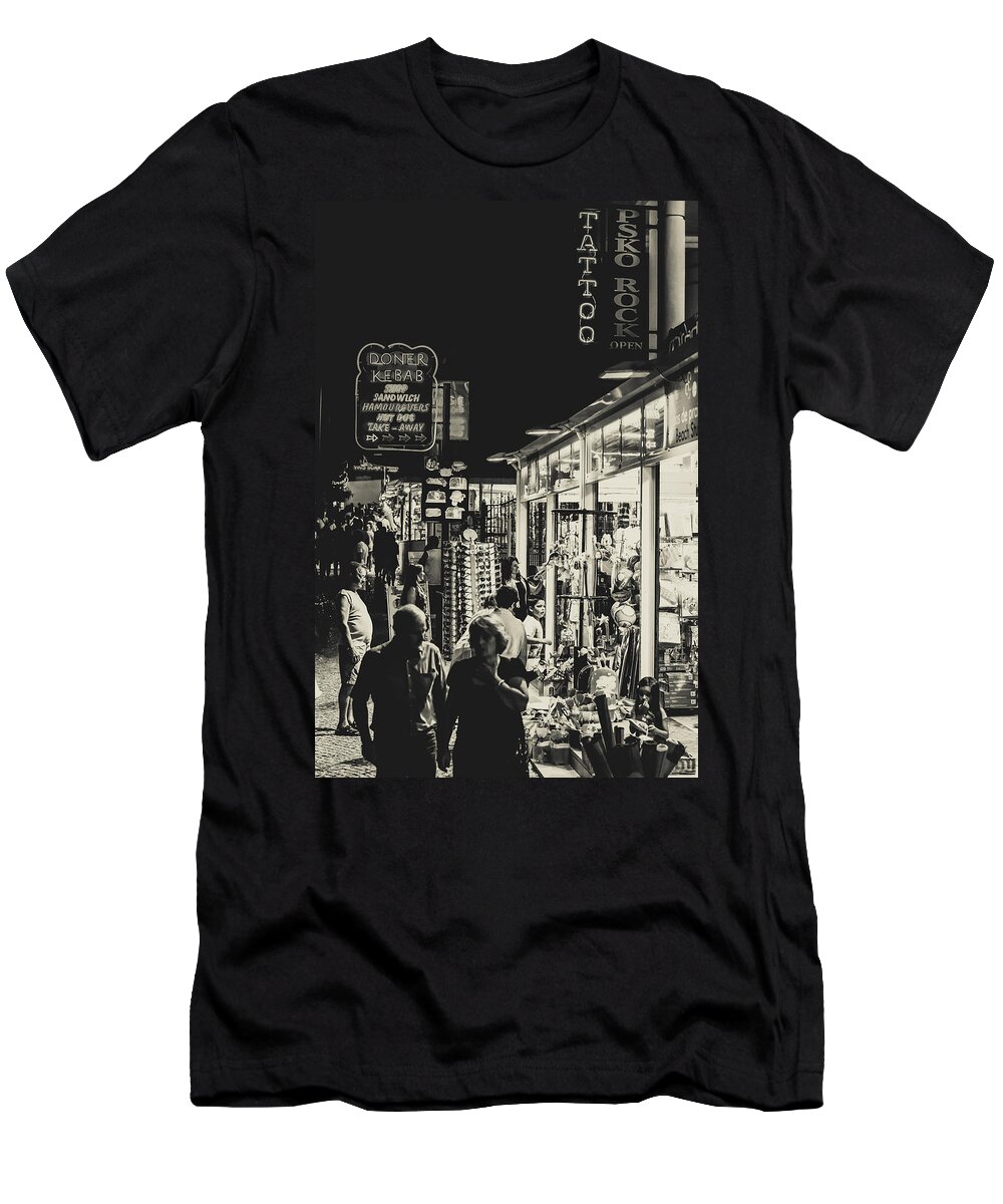 Marco Oliveira T-Shirt featuring the photograph Albufeira Street Series - Tattoo by Marco Oliveira
