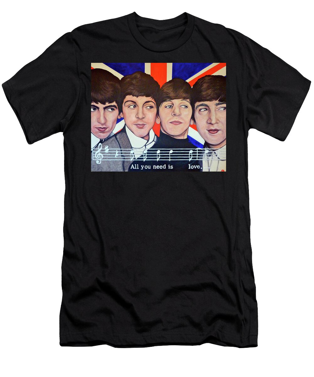 All You Need Is Love T-Shirt featuring the painting All You Need is Love by Tom Roderick