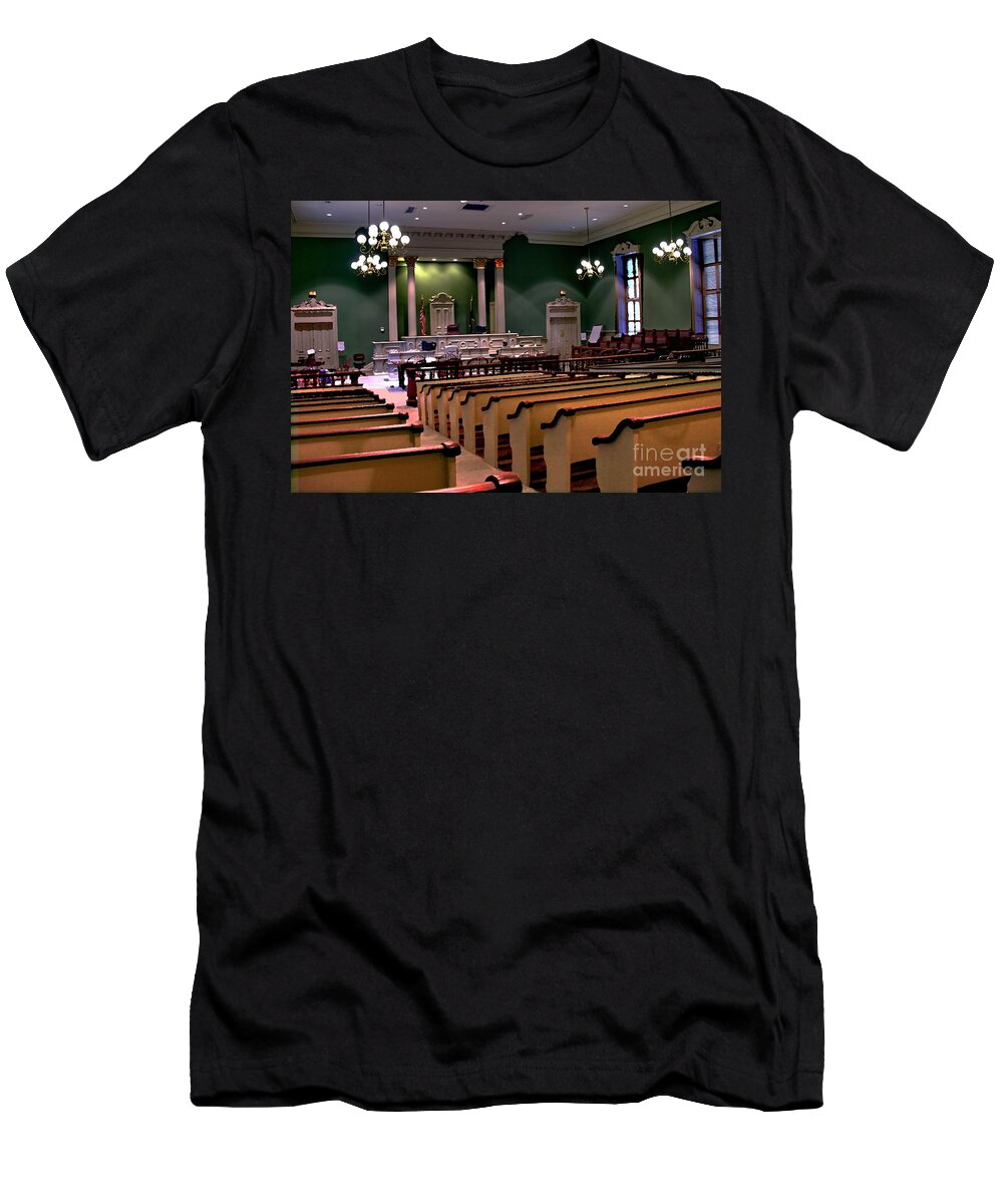 Allentown Pa T-Shirt featuring the photograph Allentown PA Old Lehigh County Courthouse Interior 1867 by Jacqueline M Lewis