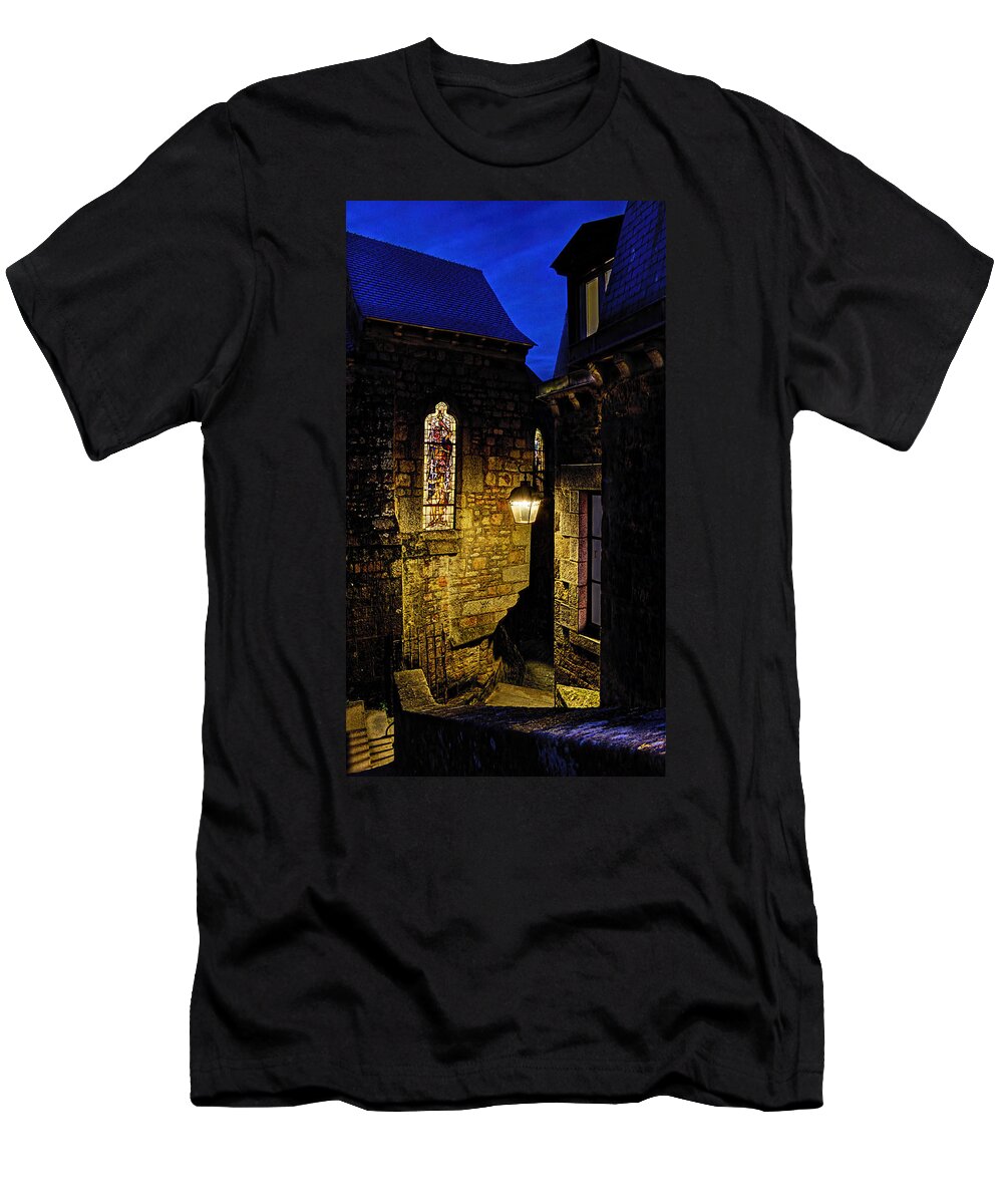 Alley T-Shirt featuring the photograph Alley in Mont Saint Michel by Weston Westmoreland