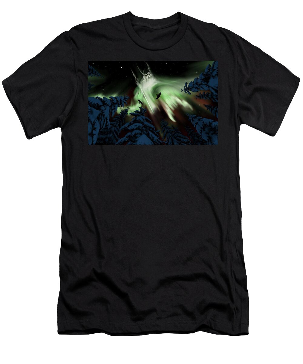 Odin T-Shirt featuring the digital art Allfather by Norman Klein