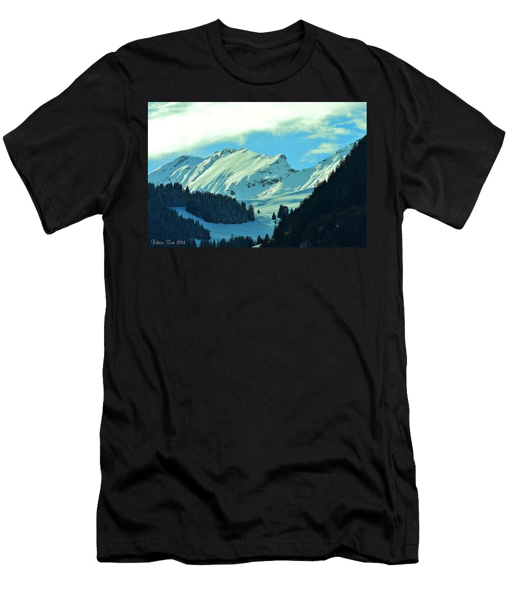 Alps T-Shirt featuring the photograph Alps green profile by Felicia Tica