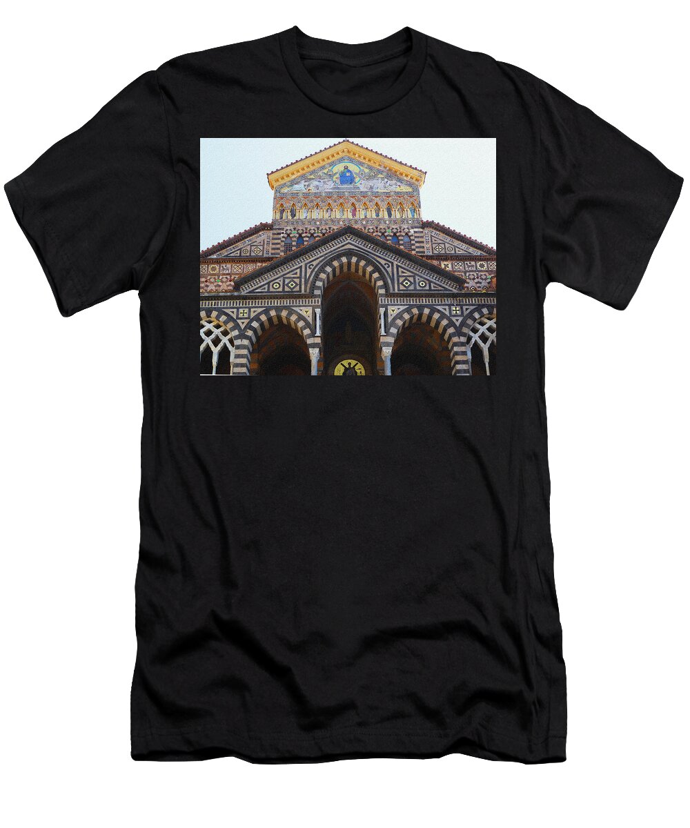 San Andrea T-Shirt featuring the photograph Amalfi Cathedral Italy by Irina Sztukowski