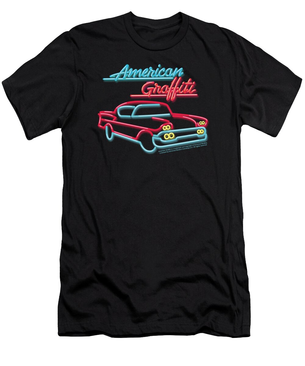  T-Shirt featuring the digital art American Grafitti - Neon by Brand A