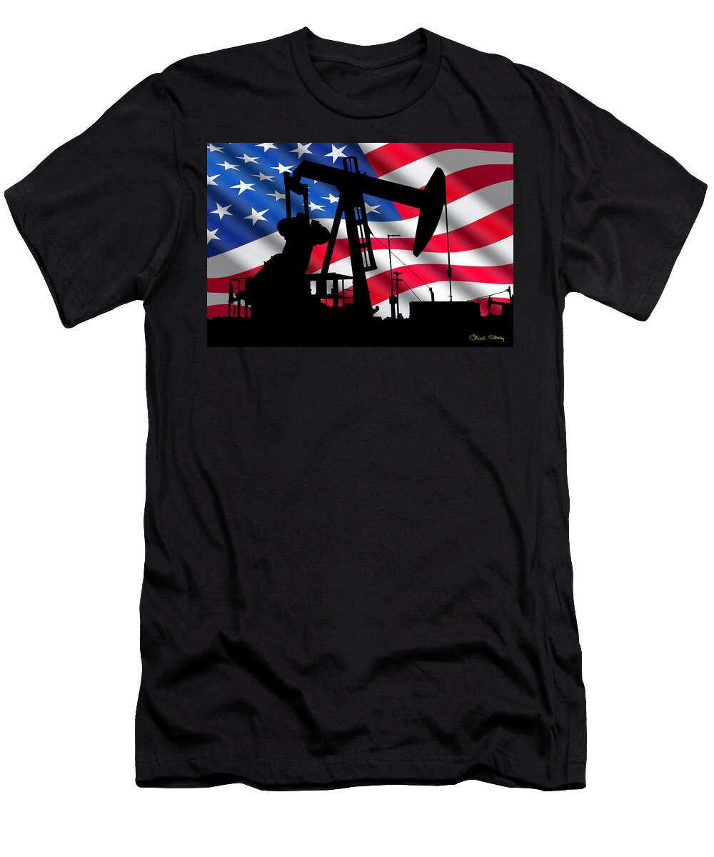 American Oil T-Shirt featuring the digital art American Oil by Chuck Staley