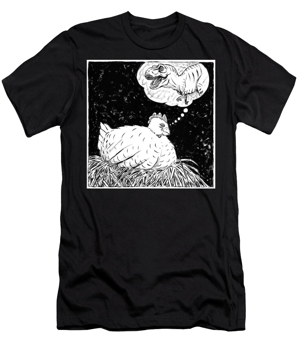 Chicken T-Shirt featuring the painting Ancestor Dreams study by Holly Wood