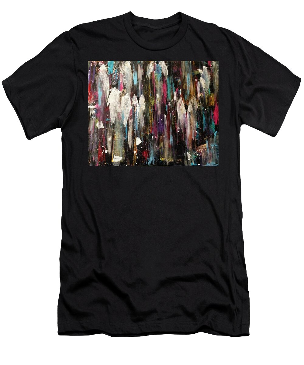 Angels T-Shirt featuring the painting Angels Among Us by Kelly M Turner
