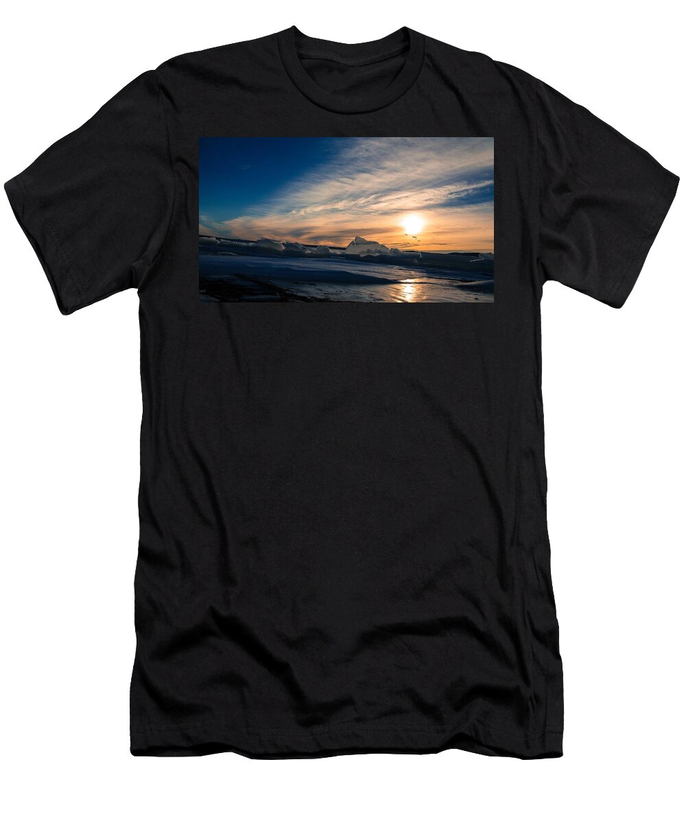 Sunset T-Shirt featuring the photograph Angostura Ice 2 by Donald J Gray