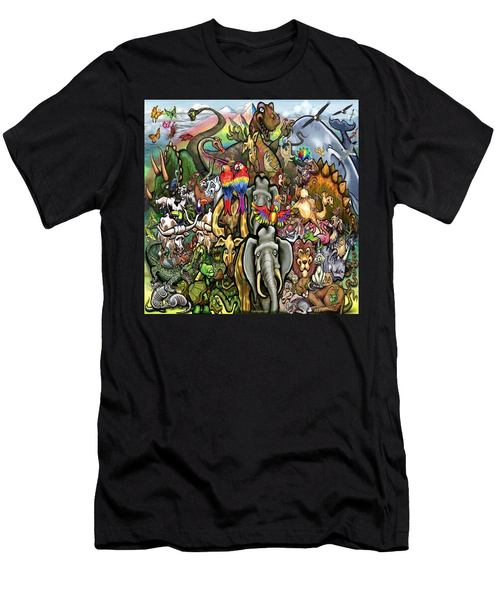 Animal T-Shirt featuring the digital art Animals Great and Small by Kevin Middleton