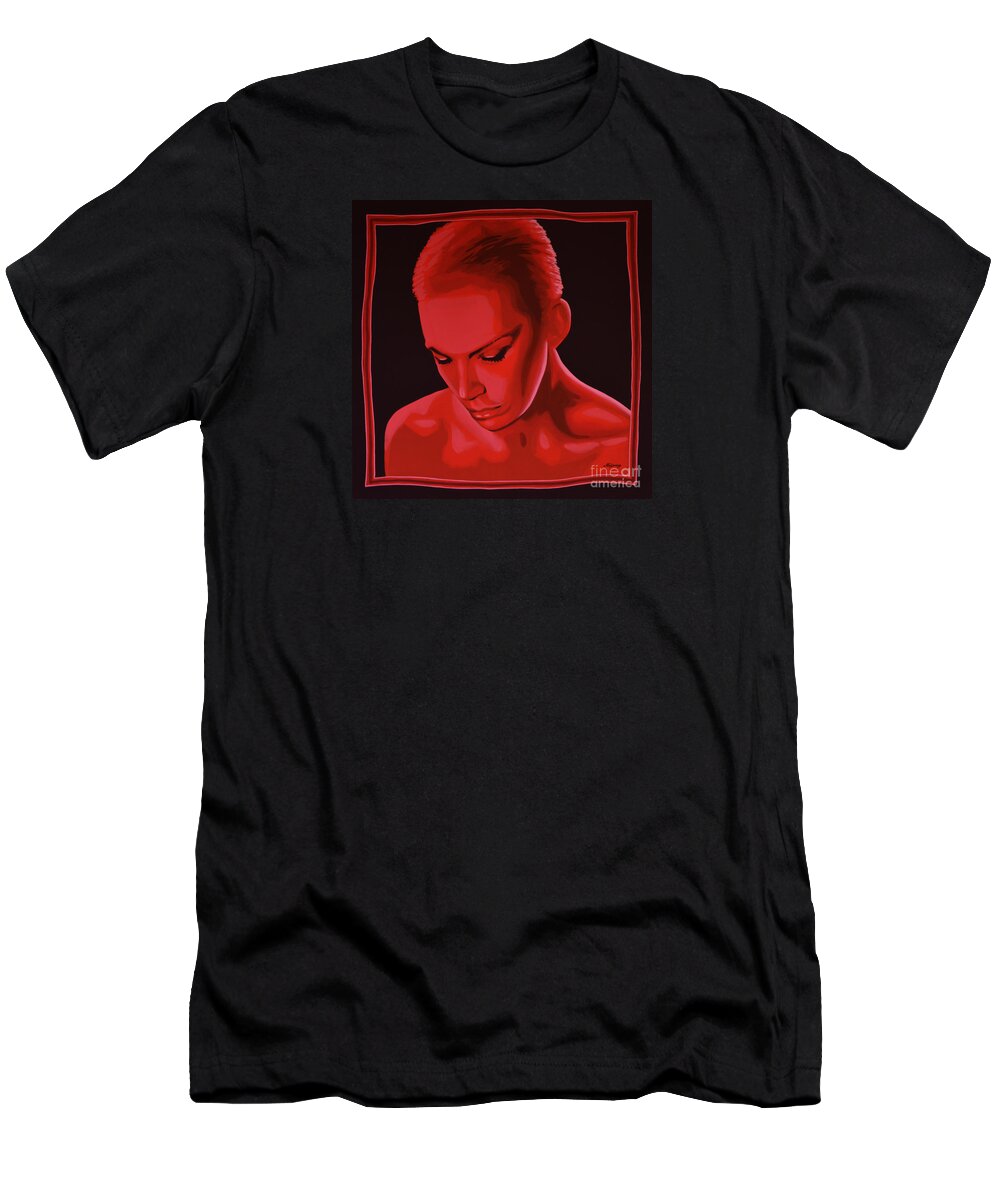 Annie Lennox T-Shirt featuring the painting Annie Lennox by Paul Meijering