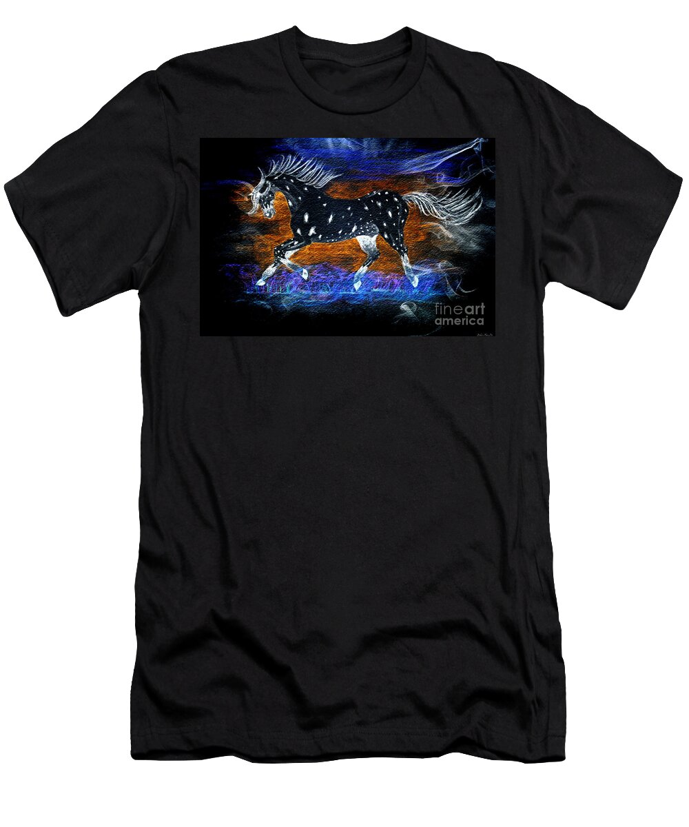 Nature T-Shirt featuring the photograph Appoloosa Night Runner by Debbie Portwood