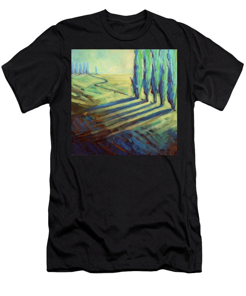California T-Shirt featuring the painting Aqua by Konnie Kim