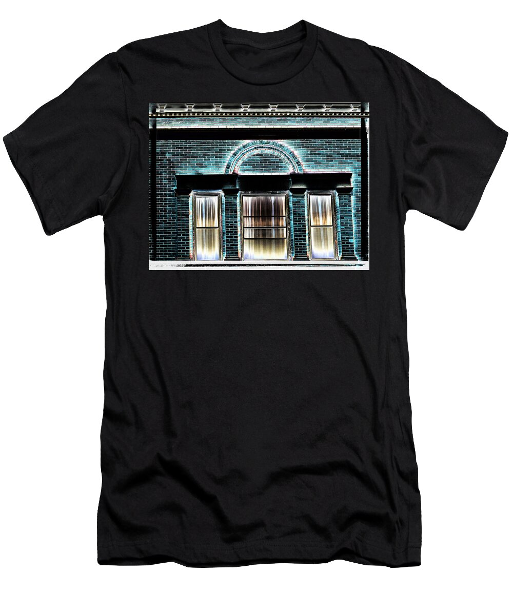 American Mortgage T-Shirt featuring the photograph Architectural Glow by Sylvia Thornton