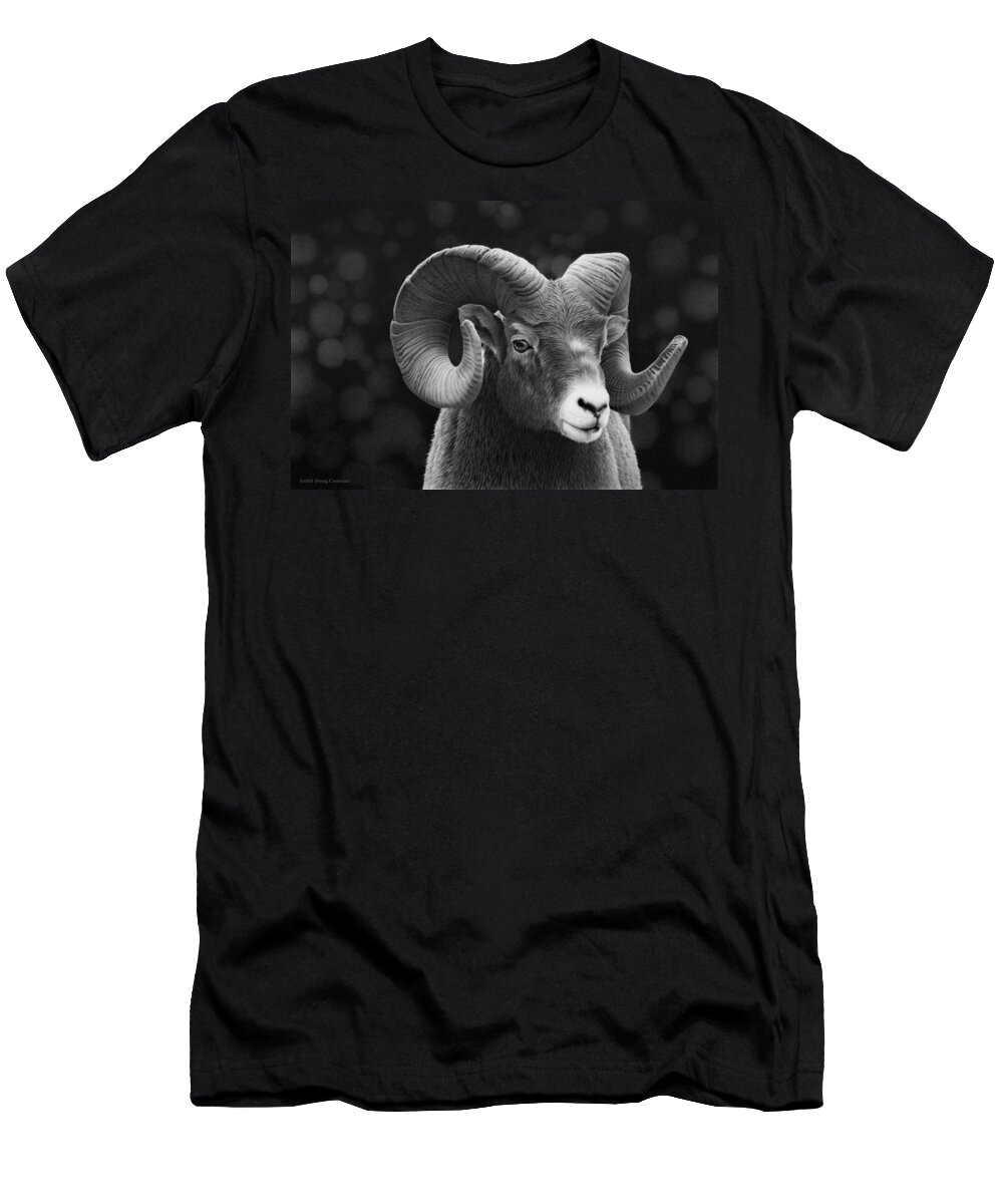 Ram T-Shirt featuring the drawing Aries by Stirring Images