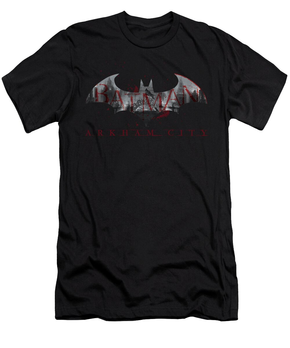 Arkham City T-Shirt featuring the digital art Arkham City - Bat Fill by Brand A