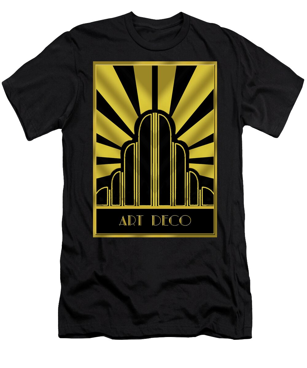 Art Deco Poster - Title T-Shirt featuring the digital art Art Deco Poster - Title by Chuck Staley