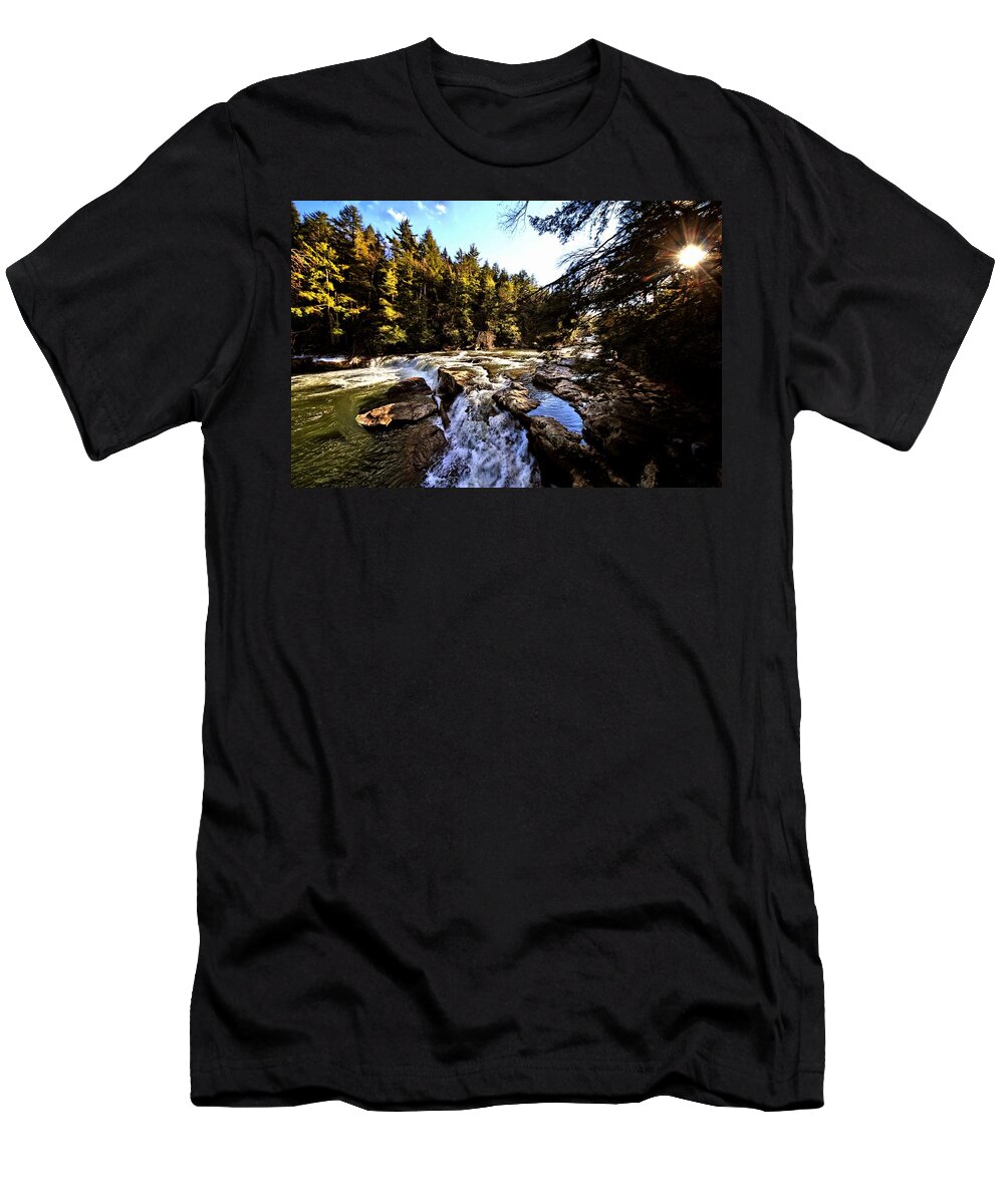 Waterfalls T-Shirt featuring the photograph As Lawrence Welk used to say-AH Waterfall Waterfall by Robert McCubbin