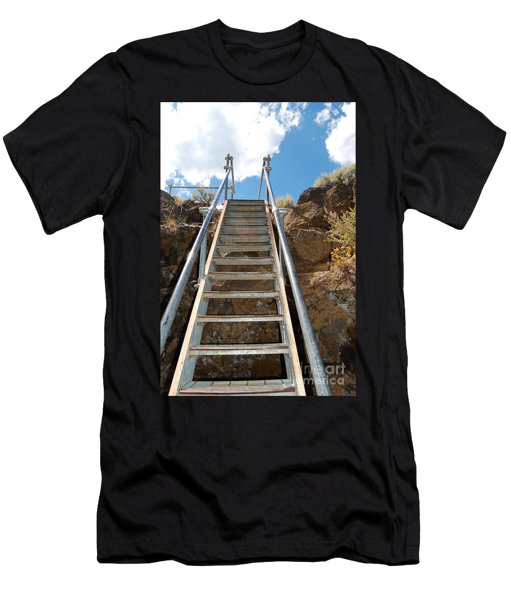Ladder T-Shirt featuring the photograph Ascending by Debra Thompson