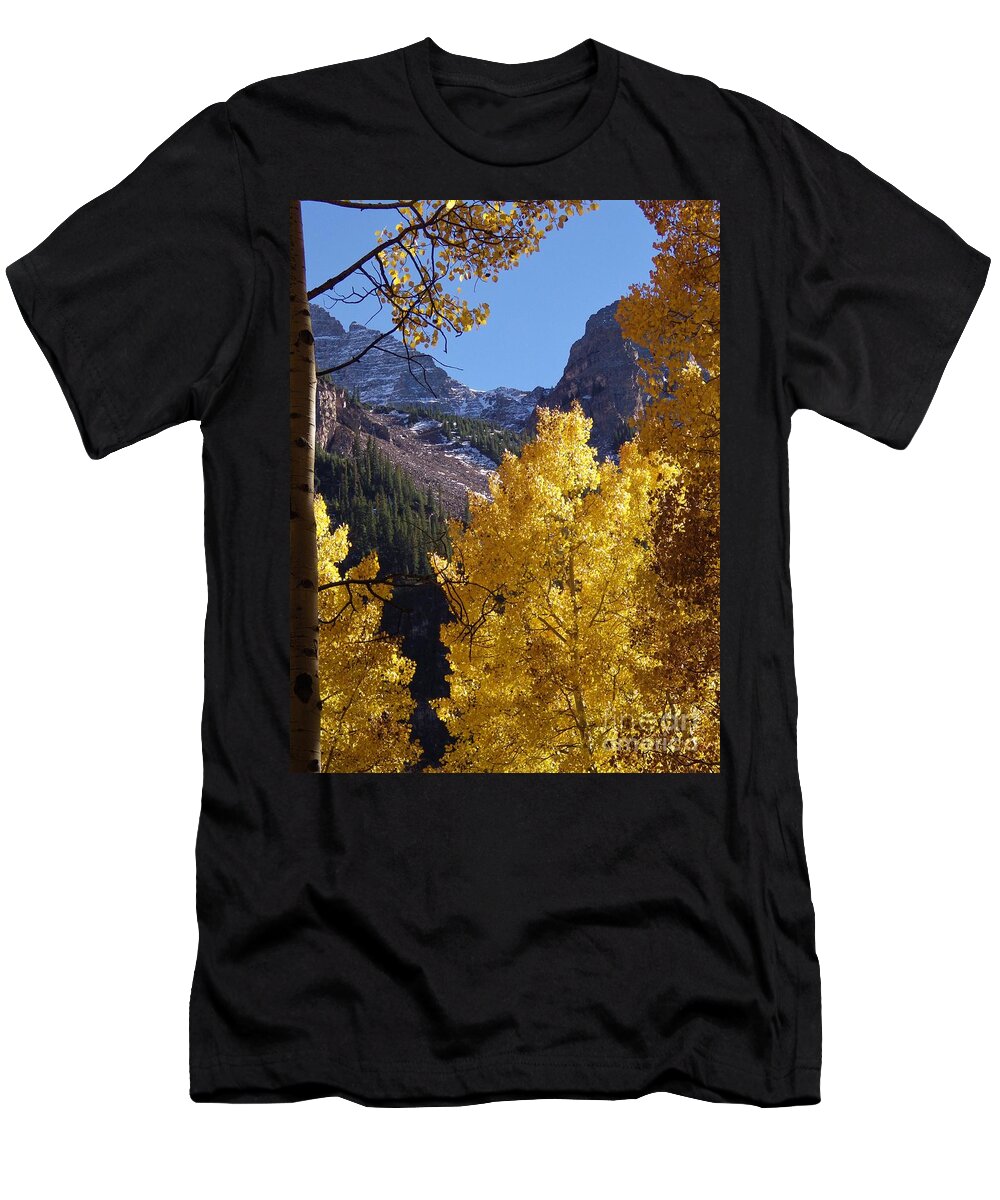 Maroon Bells T-Shirt featuring the photograph Aspen viewing by Tonya Hance