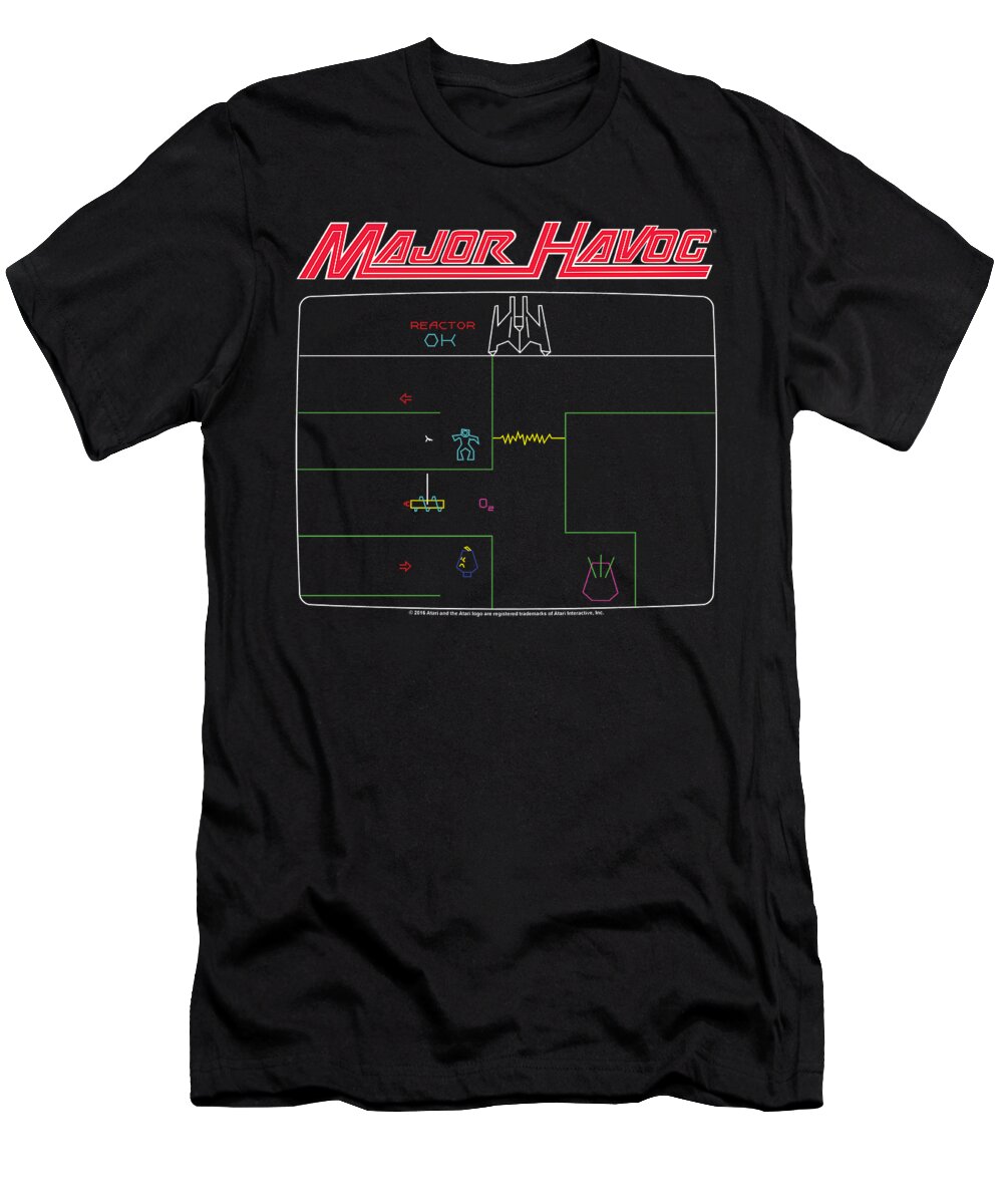  T-Shirt featuring the digital art Atari - Major Havoc Screen by Brand A