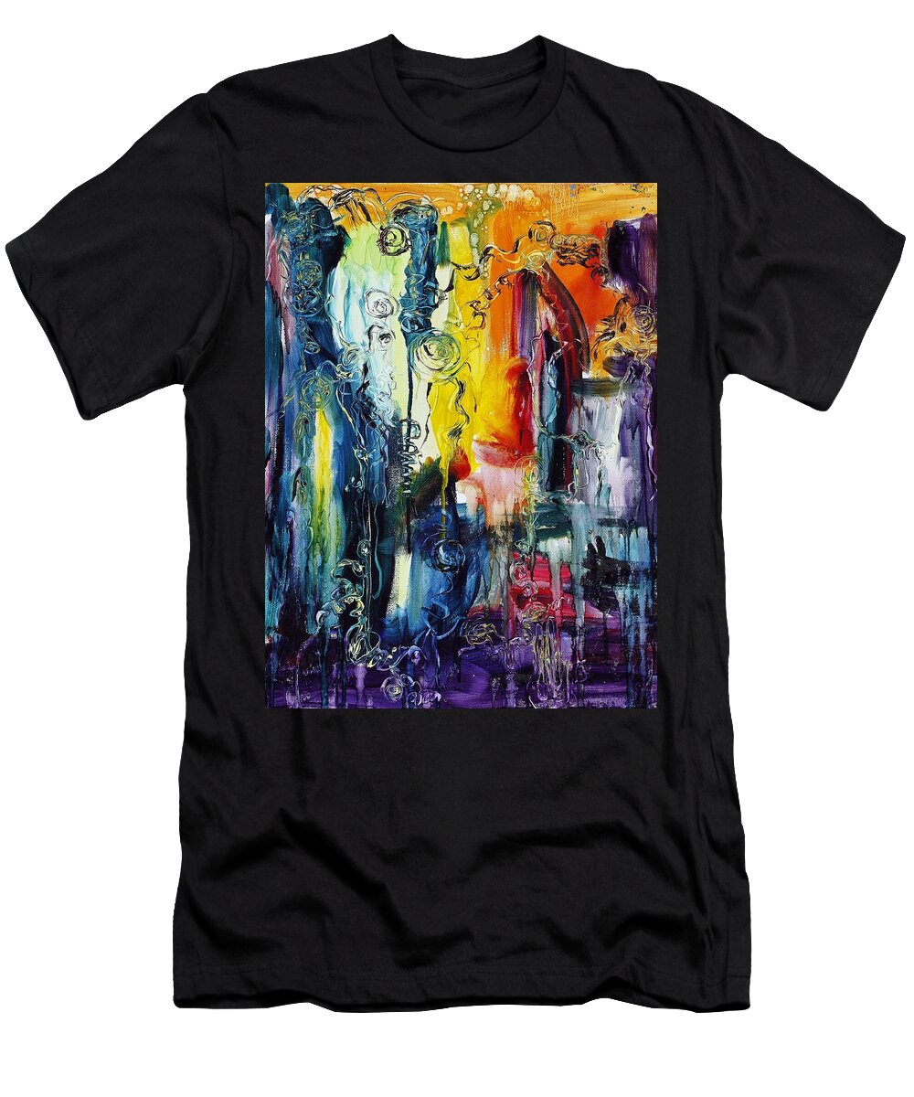 Abstract T-Shirt featuring the painting Atlantis Sinking by Regina Valluzzi