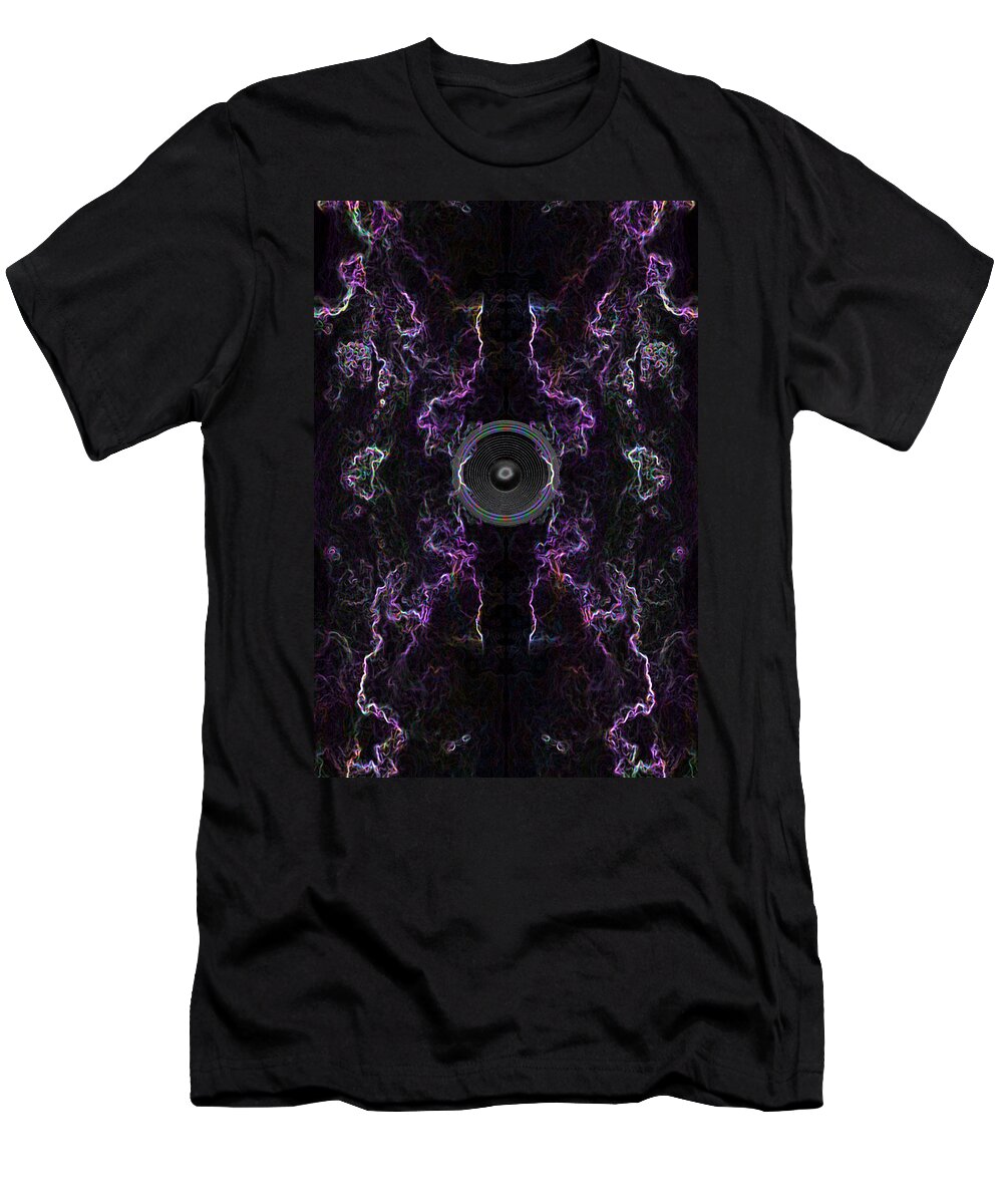 Festival T-Shirt featuring the digital art Audio purple neon by Steve Ball