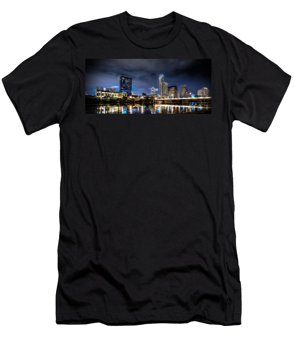 Hdr T-Shirt featuring the photograph Austin Skyline HDR by David Morefield