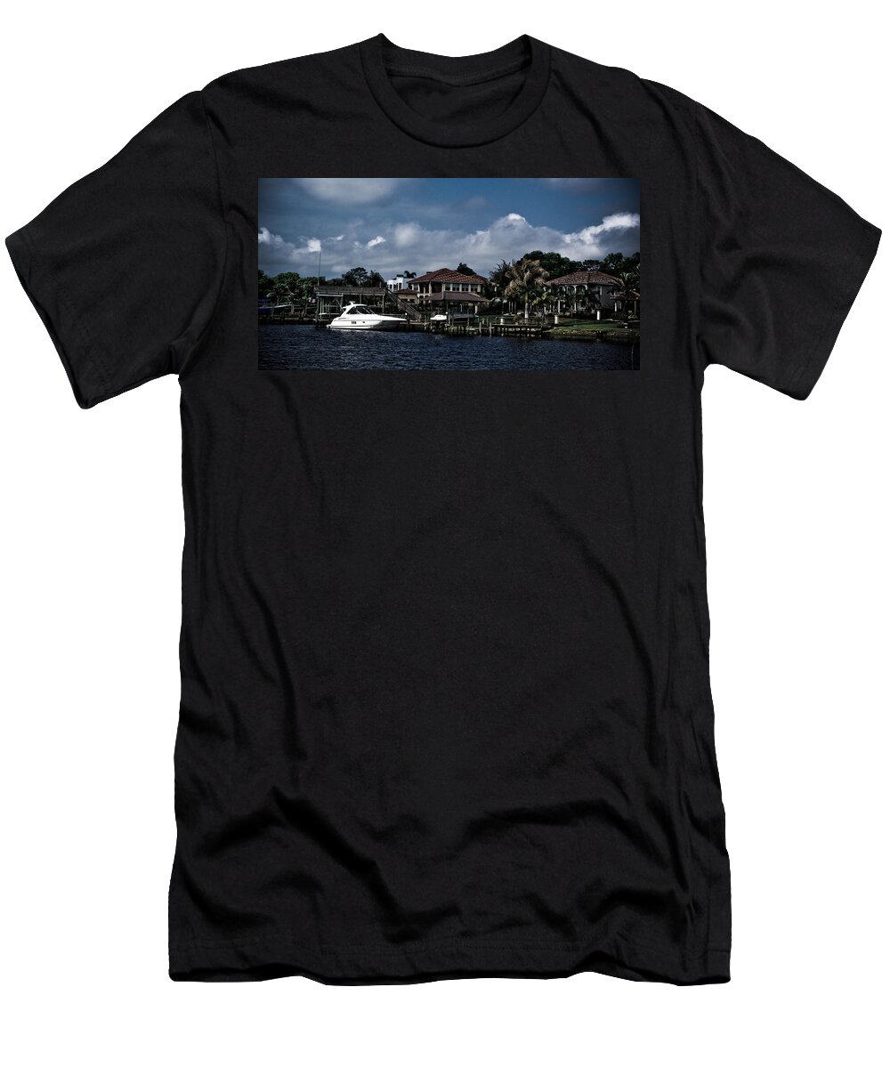 Waterfront T-Shirt featuring the photograph Backyard View by Chauncy Holmes