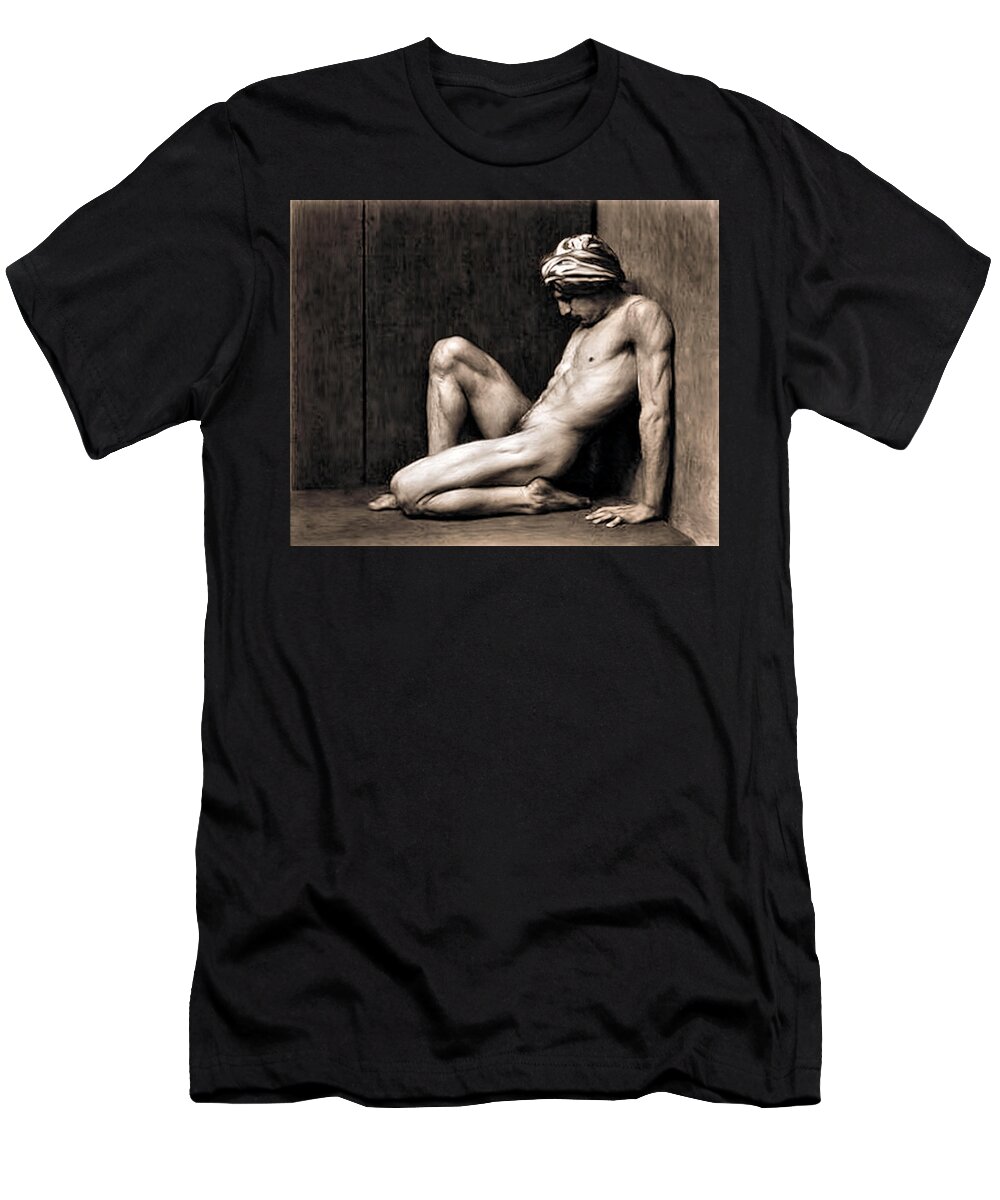 Persian Boy T-Shirt featuring the painting Bagoas by Troy Caperton