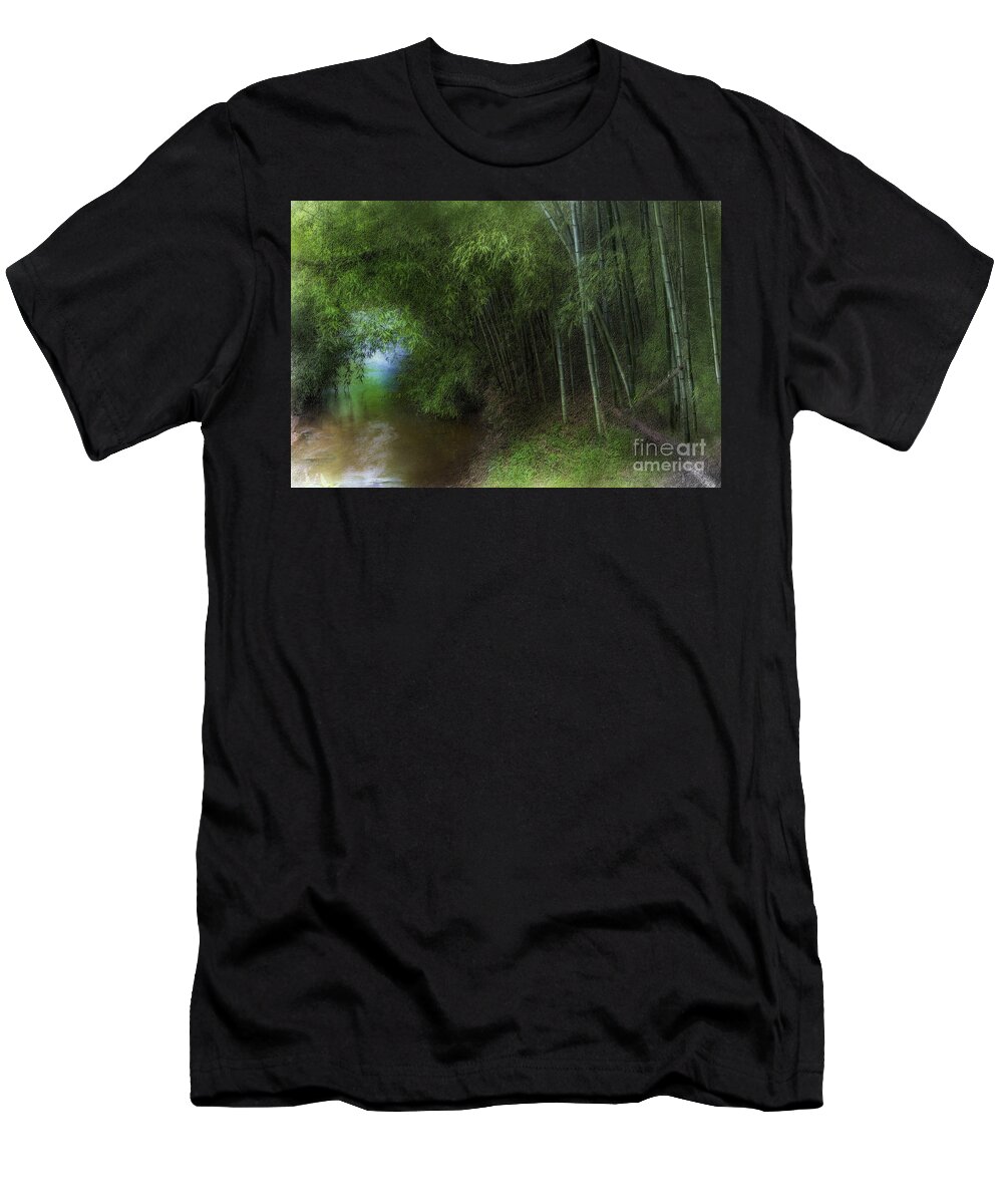 Bamboo T-Shirt featuring the photograph Bamboo Creek by Sari Sauls