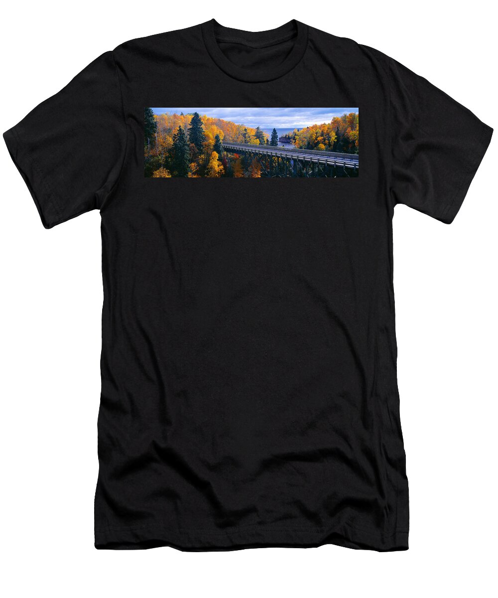Photography T-Shirt featuring the photograph Baptism River Into Lake Superior by Panoramic Images