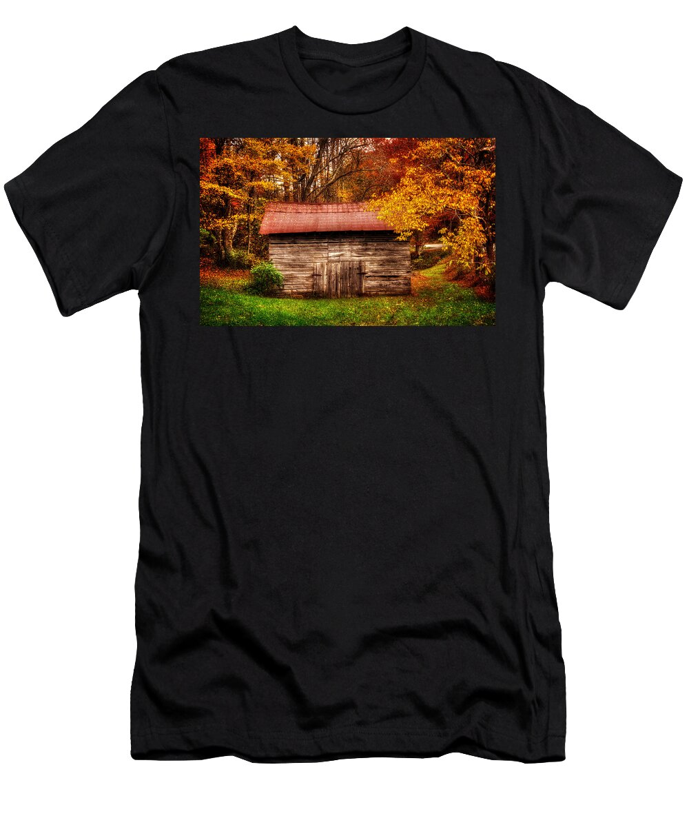 Wnc T-Shirt featuring the photograph Barn In Fall by Greg and Chrystal Mimbs