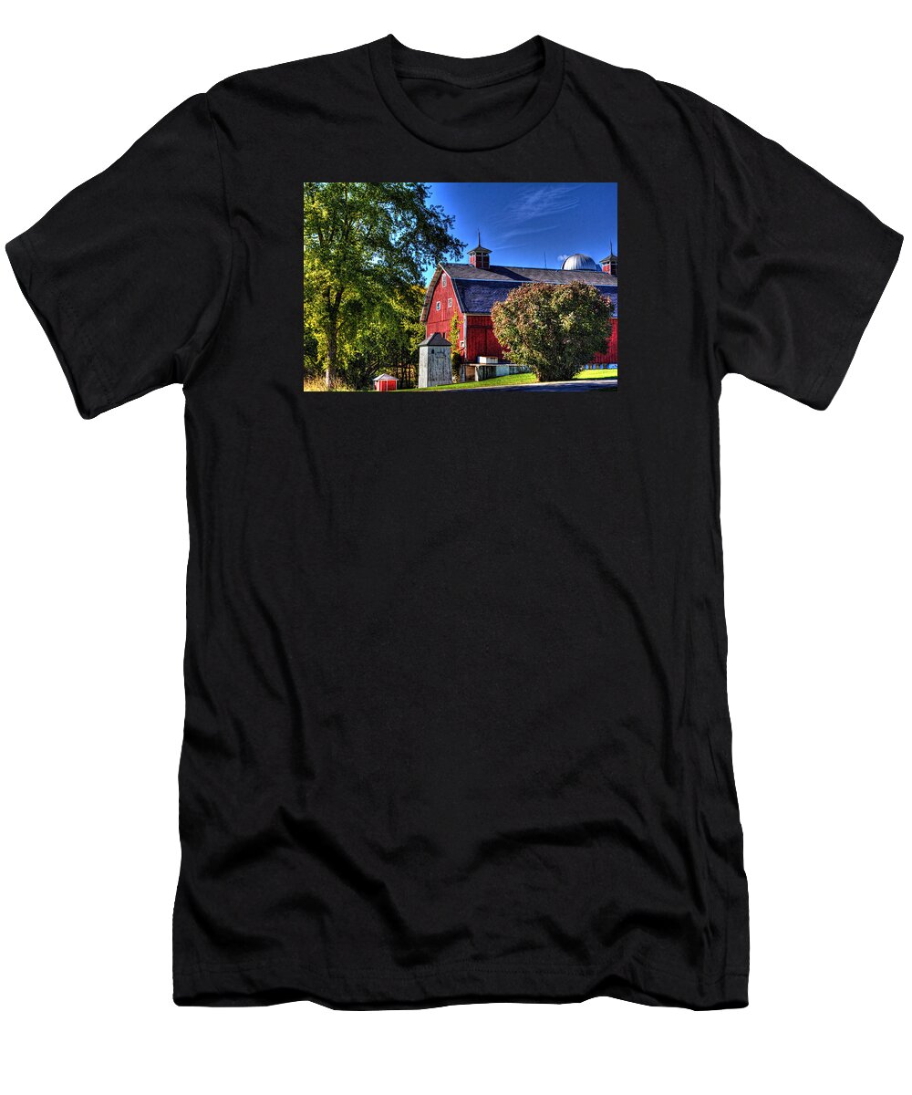 Barn T-Shirt featuring the photograph Barn with Out-Sheds Brunner Family Farm by Roger Passman