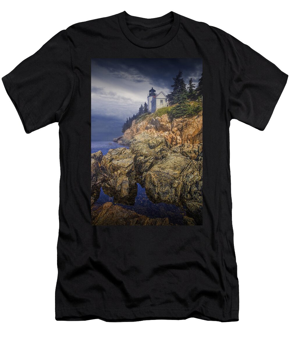 Art T-Shirt featuring the photograph Bass Harbor HeadLight by Randall Nyhof