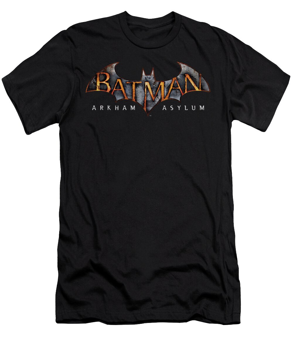 Arkham Asylum T-Shirt featuring the digital art Batman Aa - Arkham Asylum Logo by Brand A