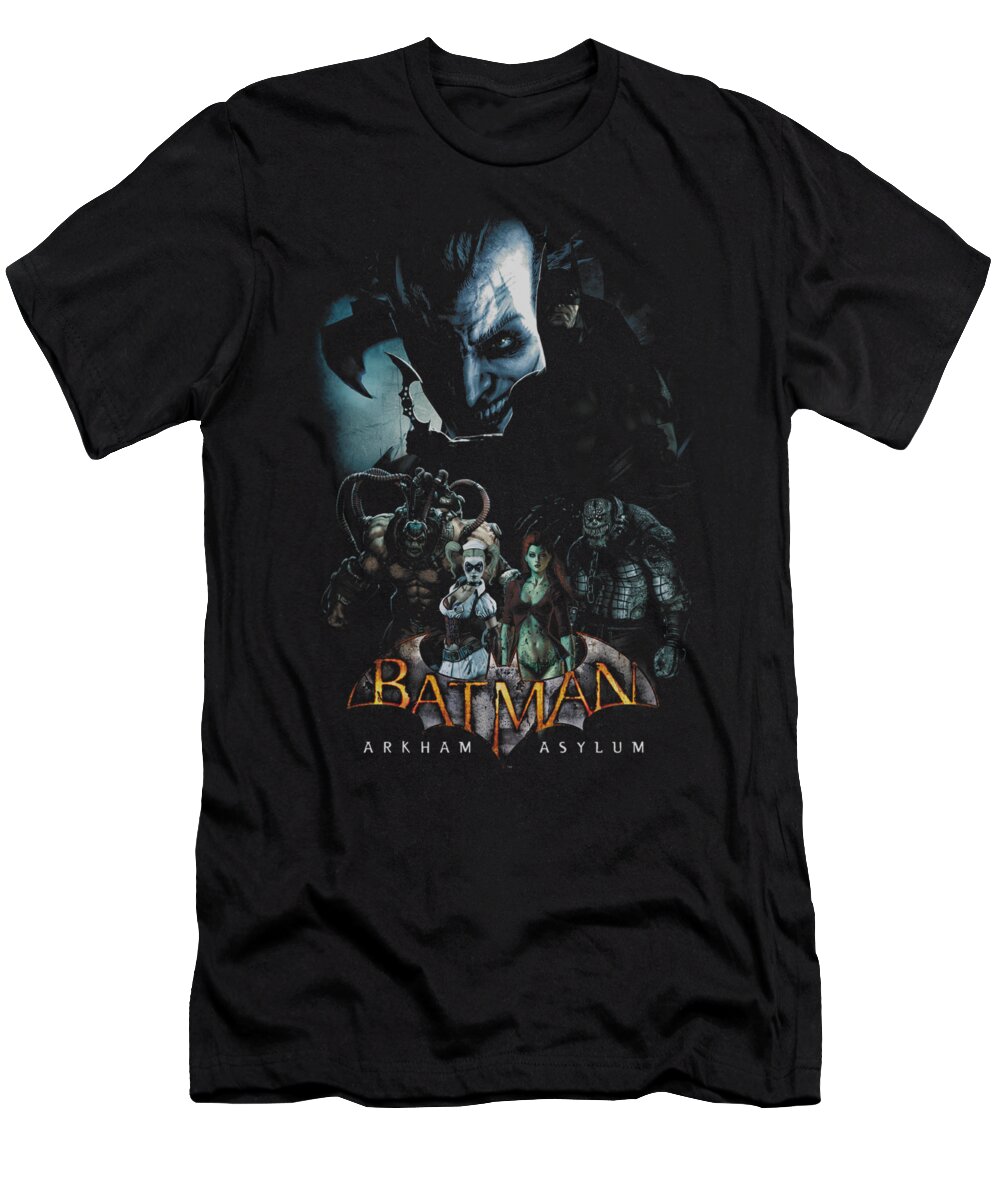 Arkham Asylum T-Shirt featuring the digital art Batman Aa - Five Against One by Brand A