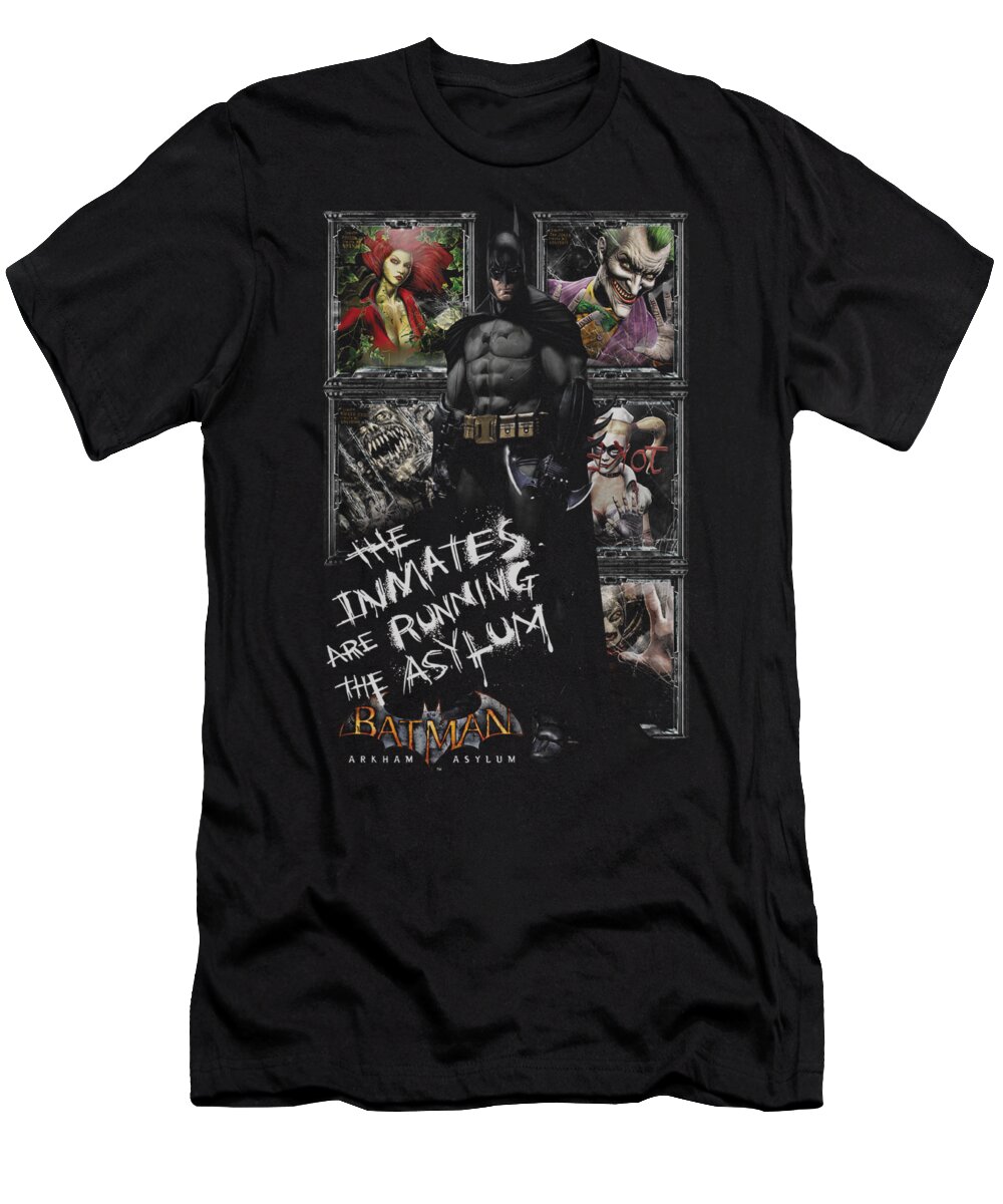 Arkham Asylum T-Shirt featuring the digital art Batman Aa - Running The Asylum by Brand A