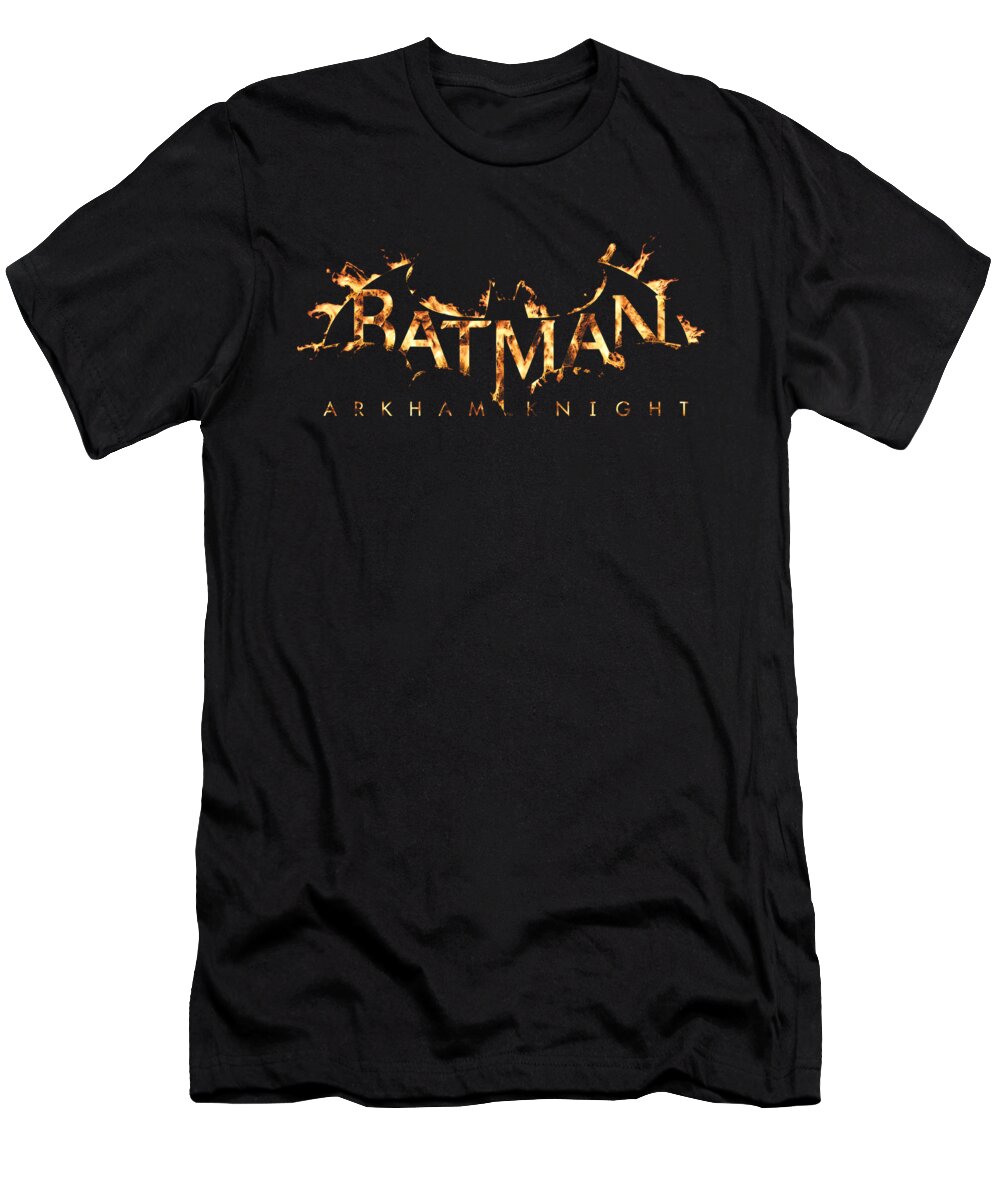  T-Shirt featuring the digital art Batman Arkham Knight - Ak Flame Logo by Brand A