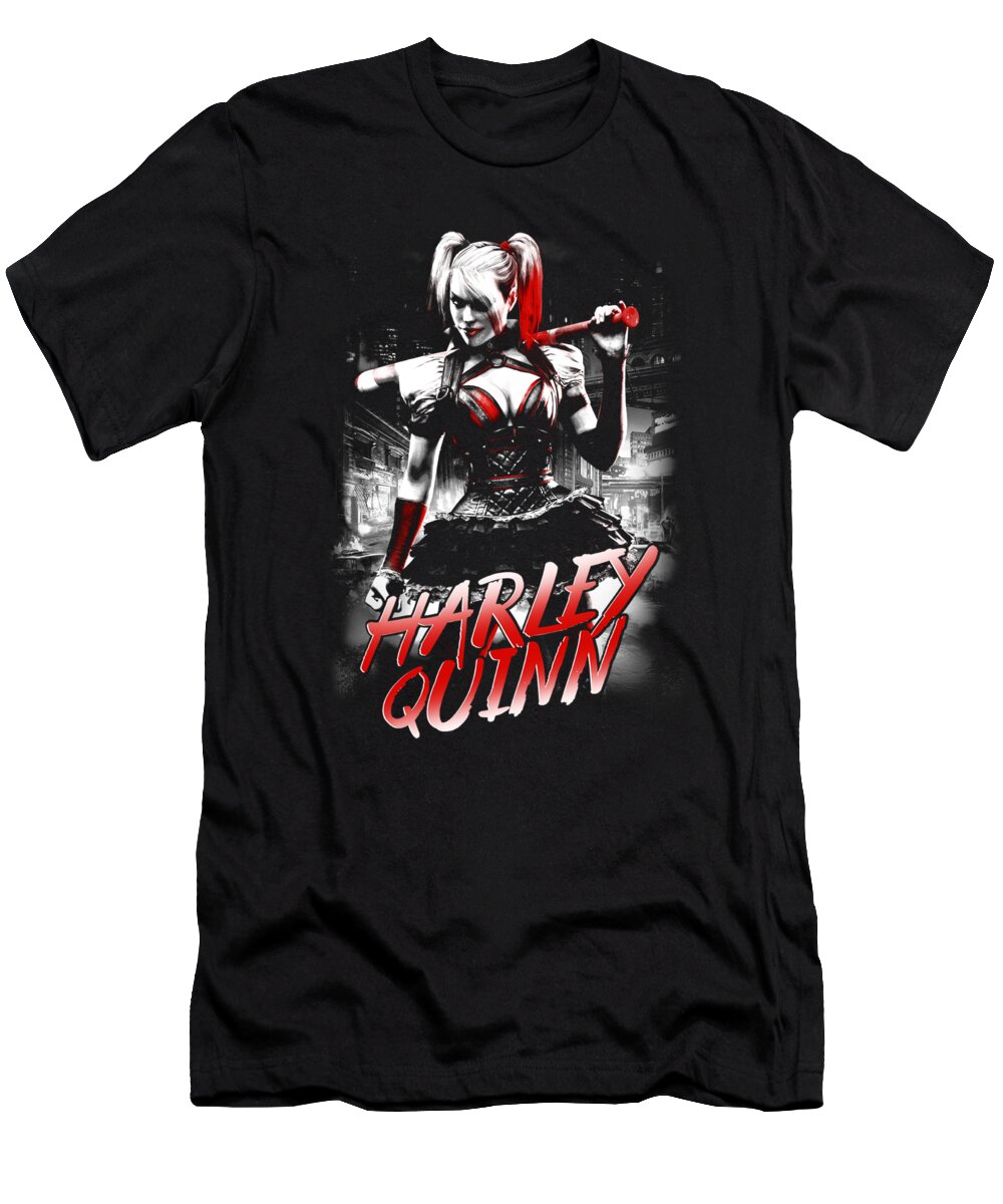  T-Shirt featuring the digital art Batman Arkham Knight - Quinn City by Brand A
