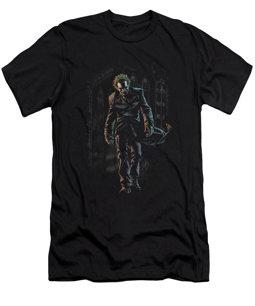  T-Shirt featuring the digital art Batman - Joker Leaves Arkham by Brand A