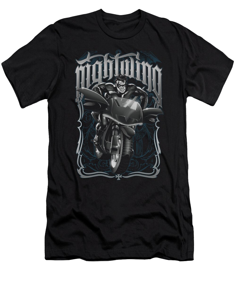 Batman T-Shirt featuring the digital art Batman - Nightwing Biker by Brand A