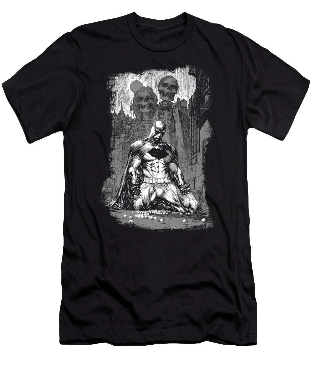  T-Shirt featuring the digital art Batman - Sketchy Shadows by Brand A