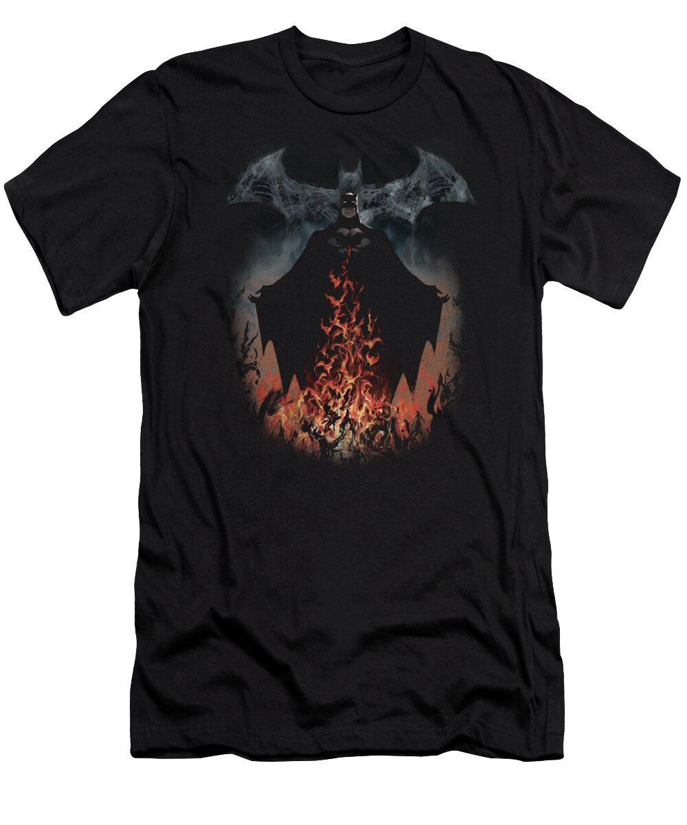  T-Shirt featuring the digital art Batman - Smoke And Fire by Brand A