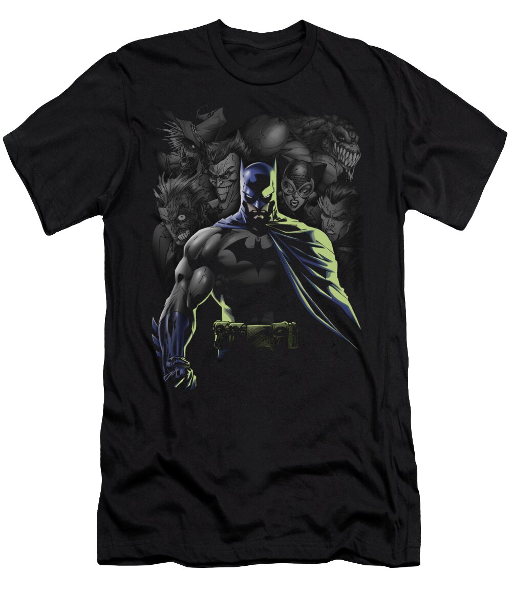Batman T-Shirt featuring the digital art Batman - Villains Unleashed by Brand A