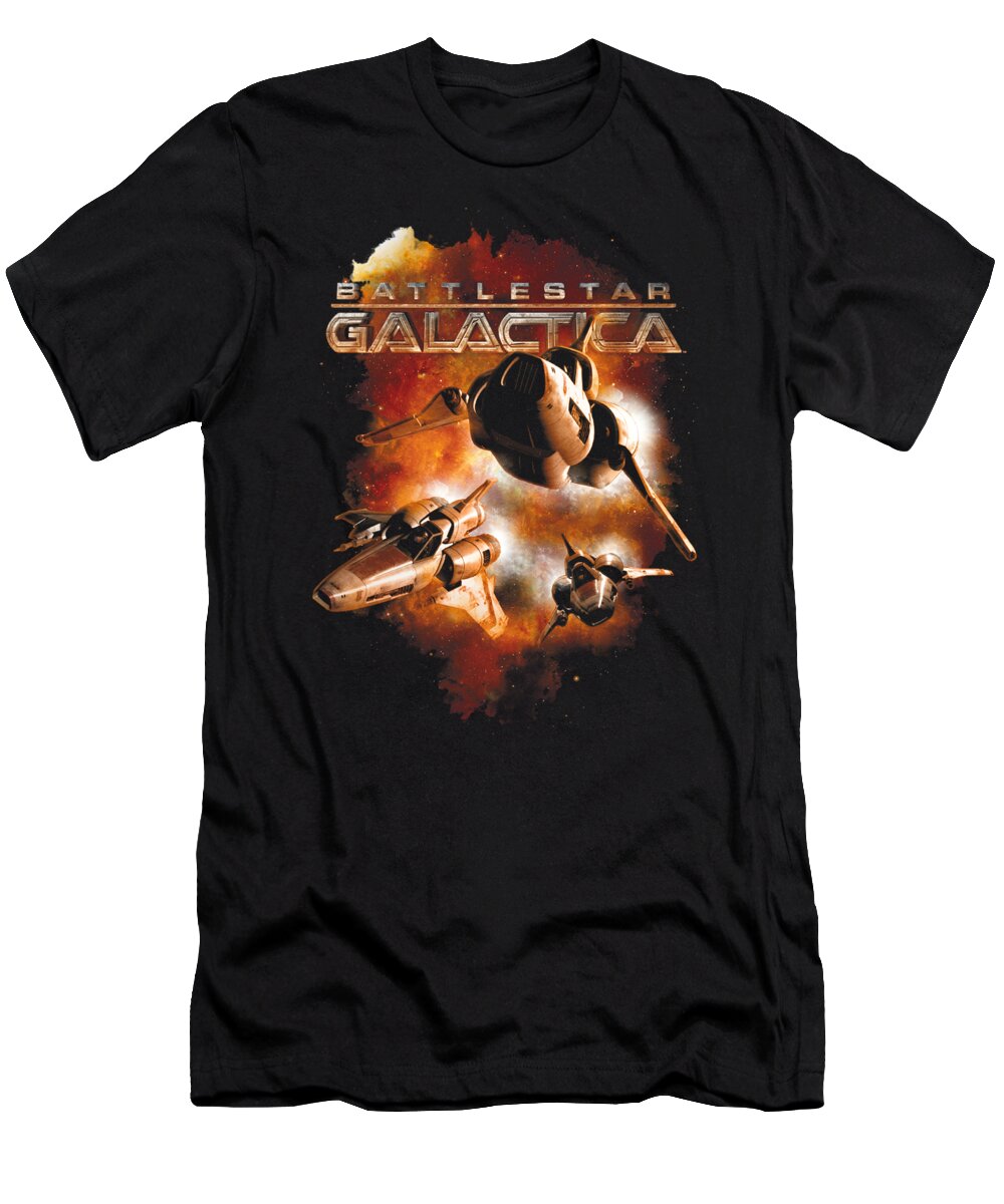  T-Shirt featuring the digital art Battlestar Galactica (new) - Vipers Stretch by Brand A
