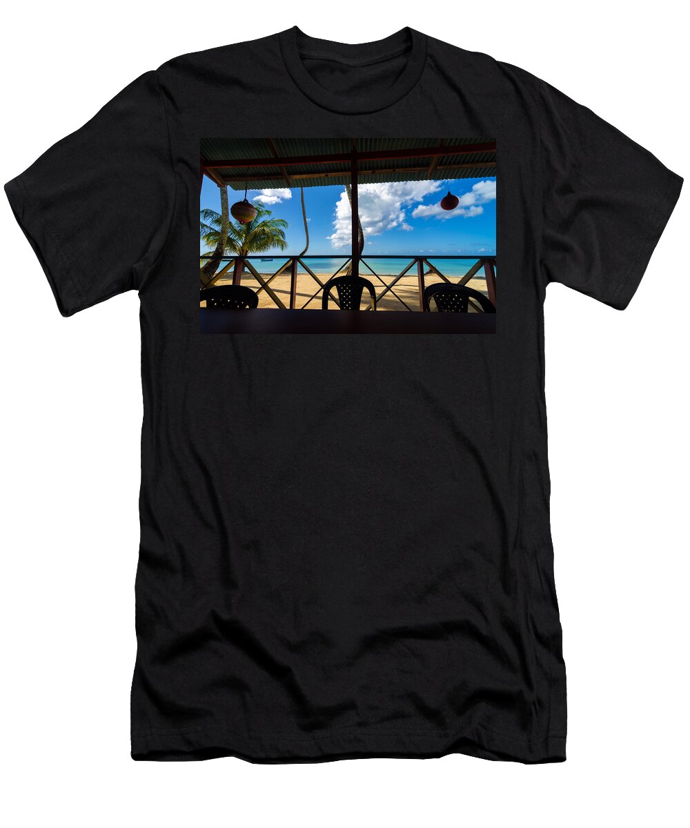Bay T-Shirt featuring the photograph Beach and Restaurant View by Jess Kraft