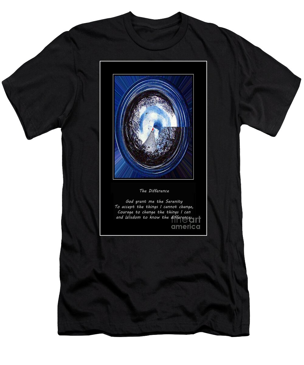 Beacon Of Hope T-Shirt featuring the painting Beacon of Hope - Serenity Prayer by Barbara A Griffin