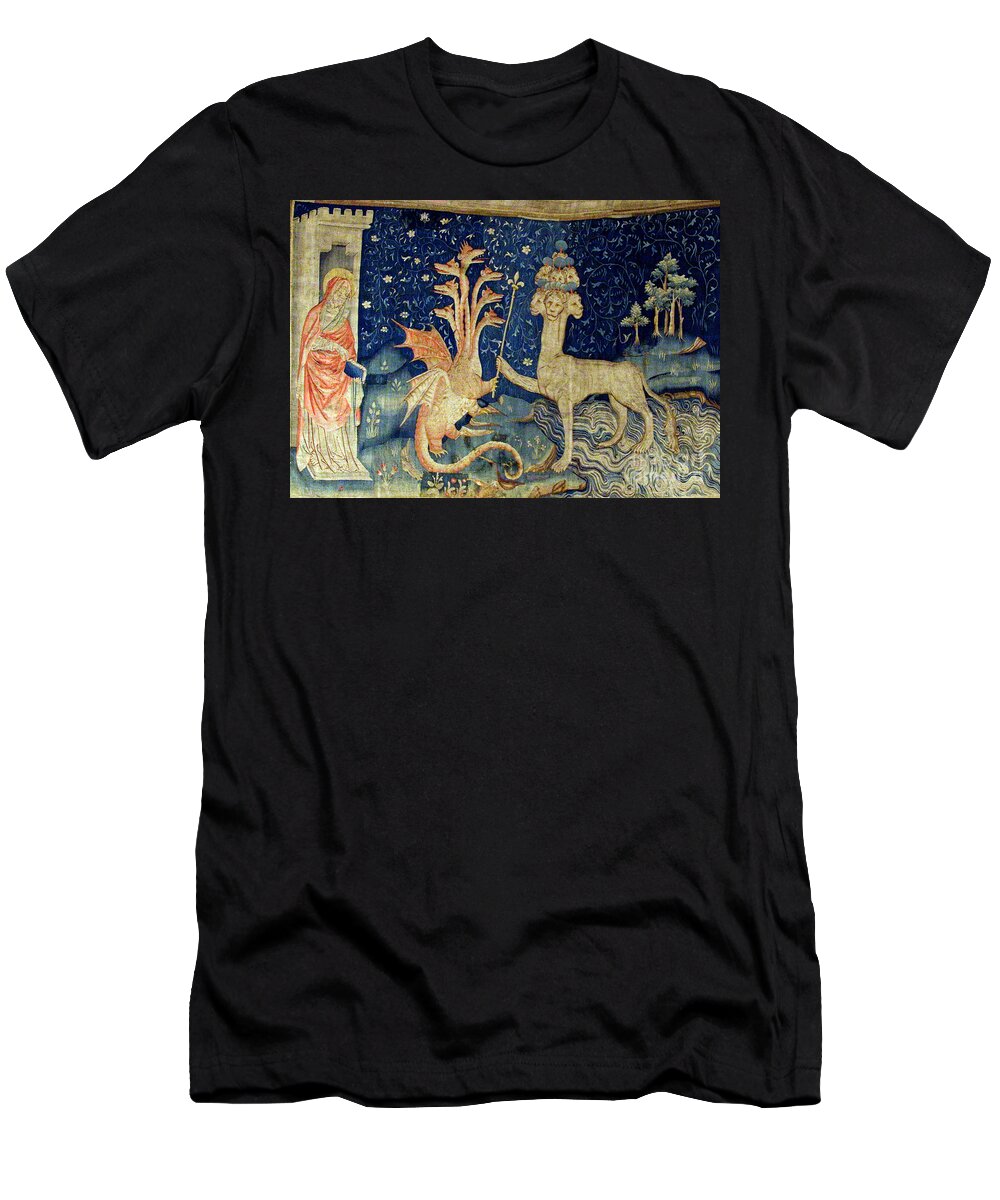 Religion T-Shirt featuring the photograph Beasts Of The Apocalypse Tapestry by Photo Researchers