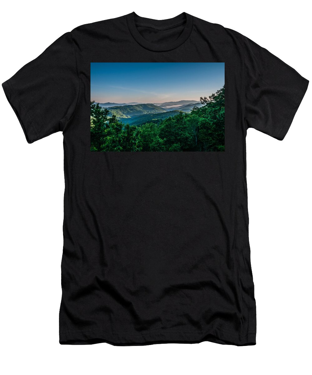 Appalachia T-Shirt featuring the photograph Beautiful Scenery From Crowders Mountain In North Carolina by Alex Grichenko